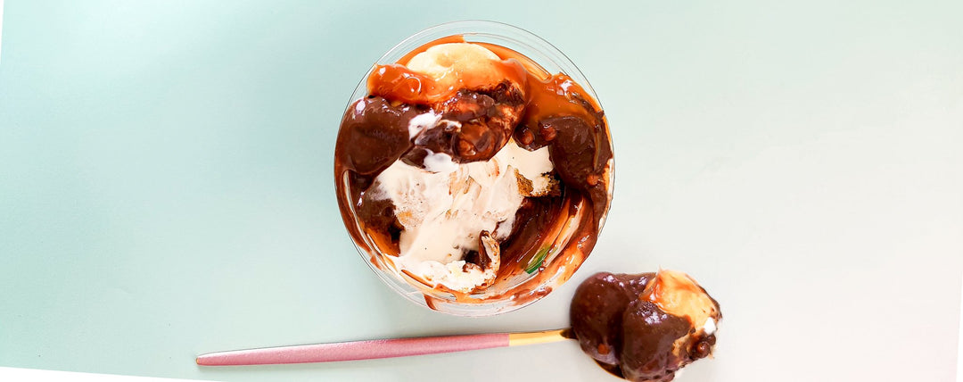 Chocolate profiterole with chanitlly cream