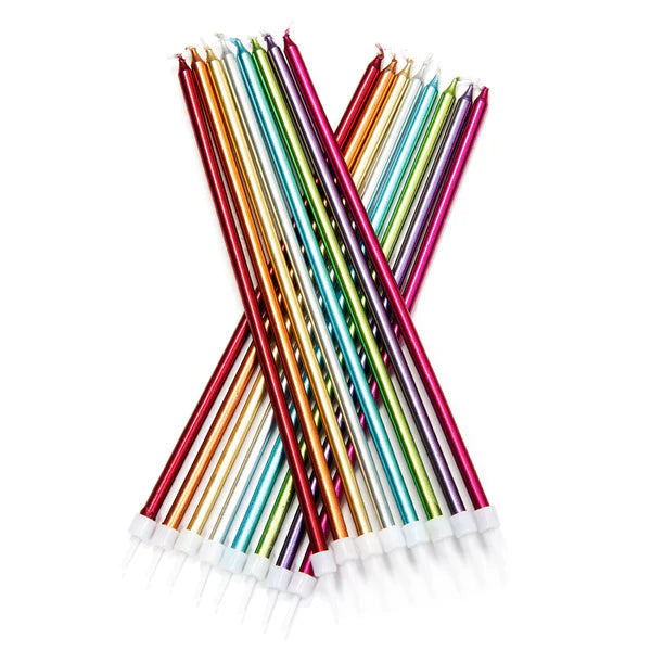 Extra Tall Metallic Candles-Choose Colour