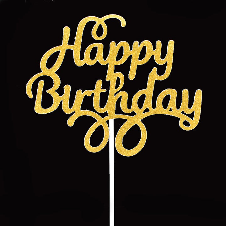 Glitter Happy Birthday Cake Topper