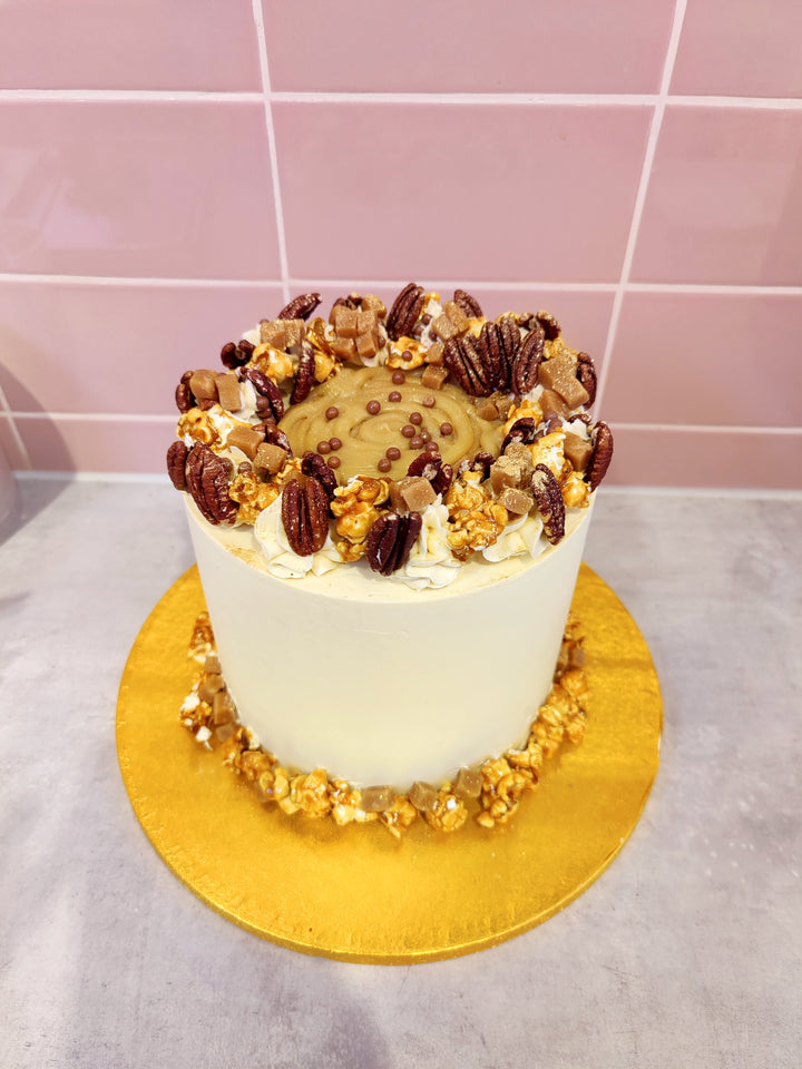 Sticky Toffee, Pecan and Custard Cake