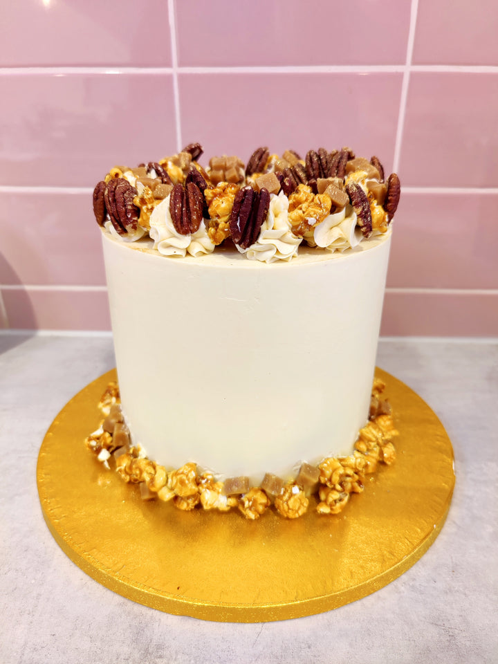 Sticky Toffee, Pecan and Custard Cake