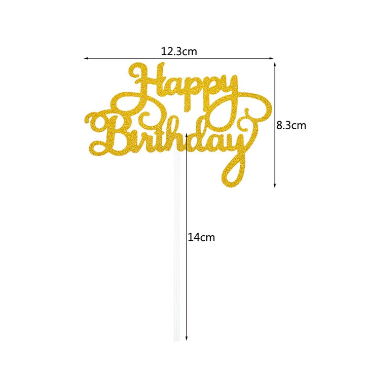 Glitter Happy Birthday Cake Topper