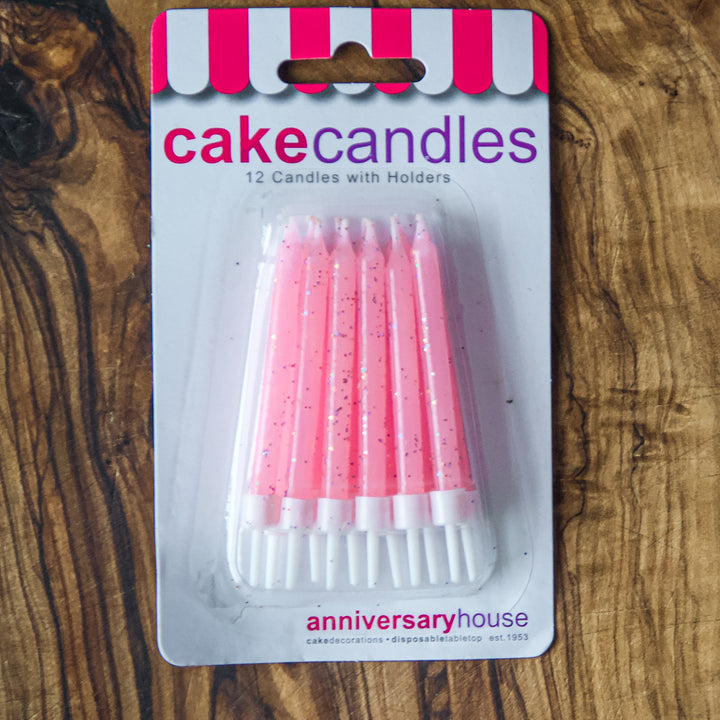 Pink Glitter Candles