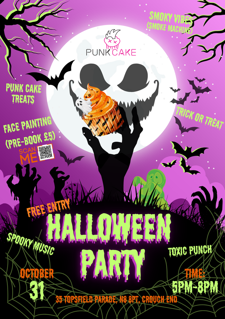 Halloween Party at Punk Cake (book your face painting spot!)