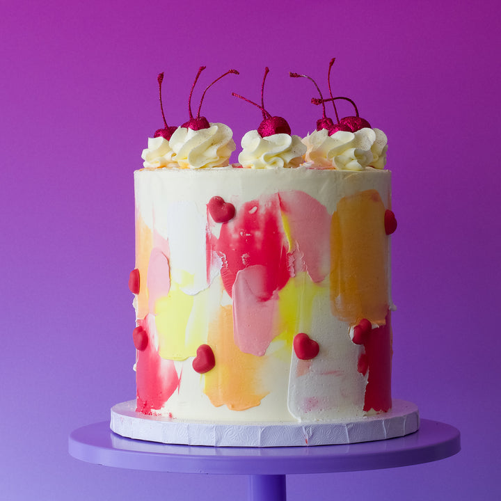 Vegan Passion Fruit & Strawberry Cake