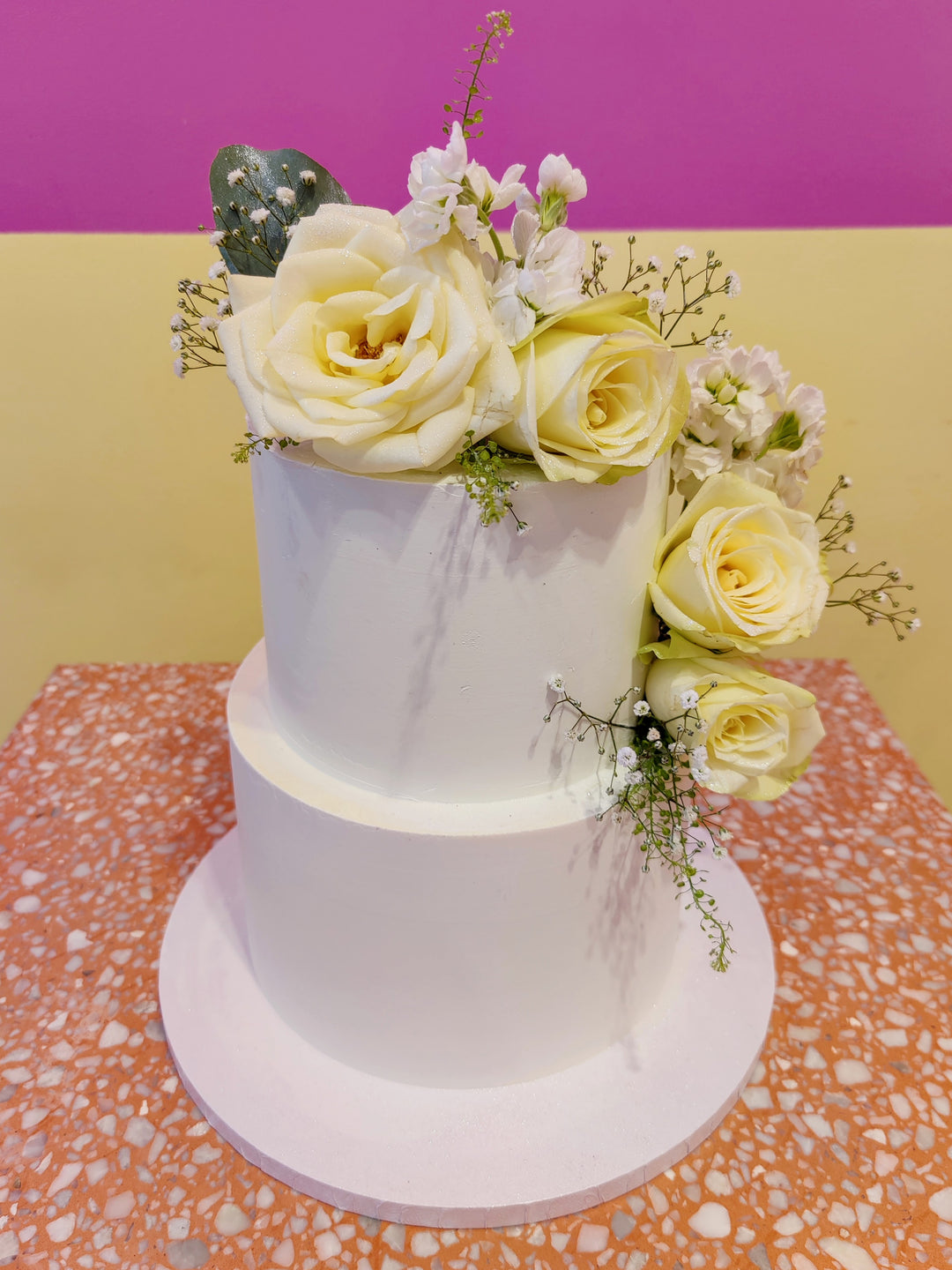 Crisp White Floral Cake