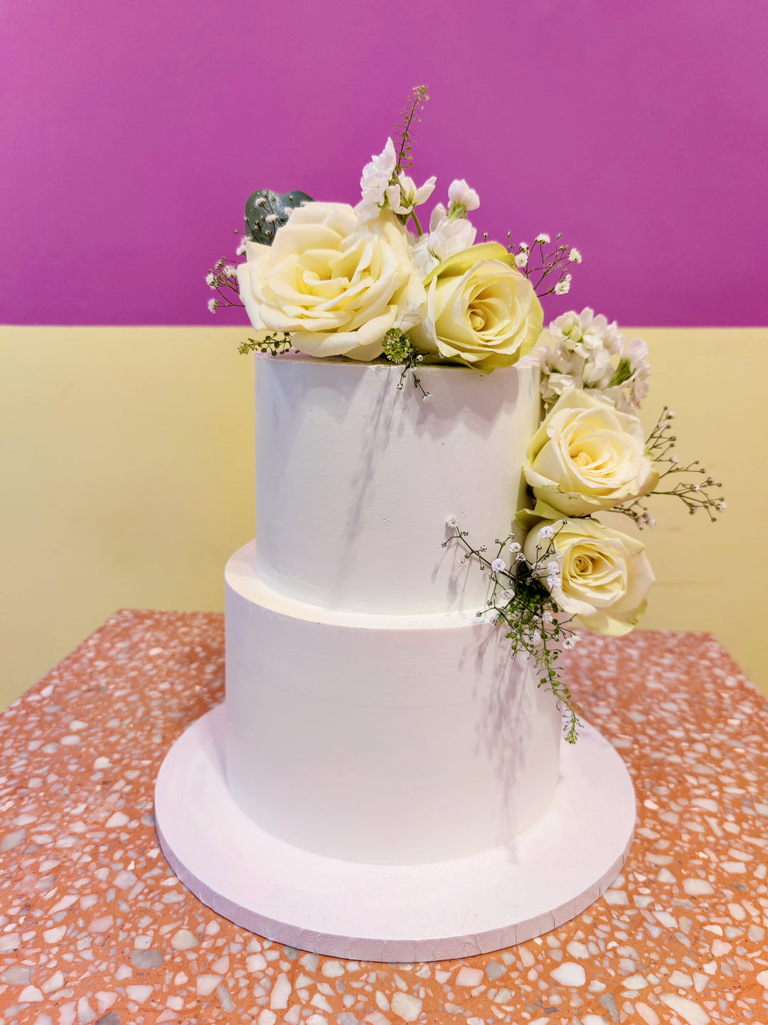 Crisp White Floral Cake