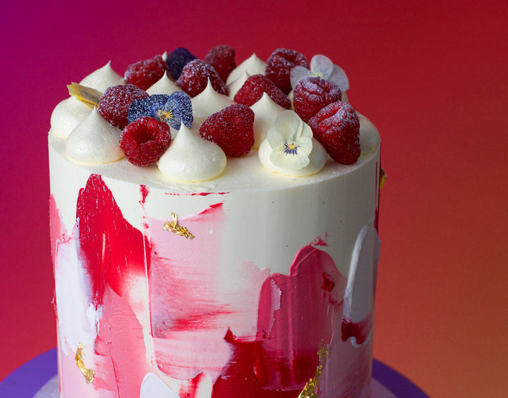 Vegan Lemon Raspberries and Cream Layer Cake