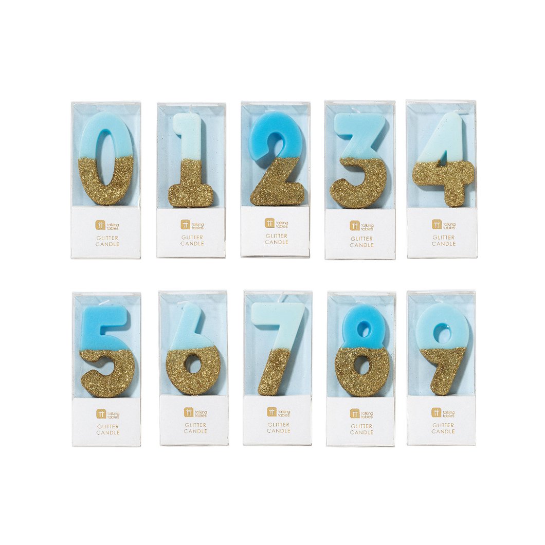 Glitter Number Candles-Choose Colours