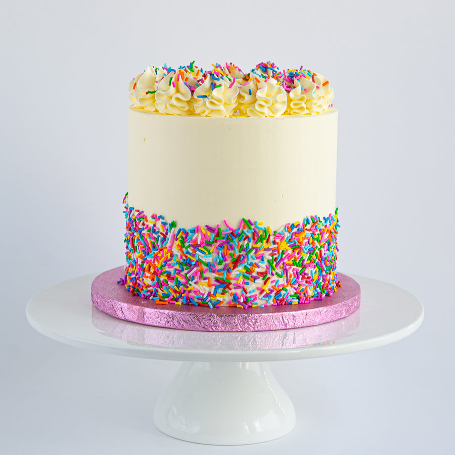 Rainbow Cake With Golden Topping | Buy Rainbow Cake Online