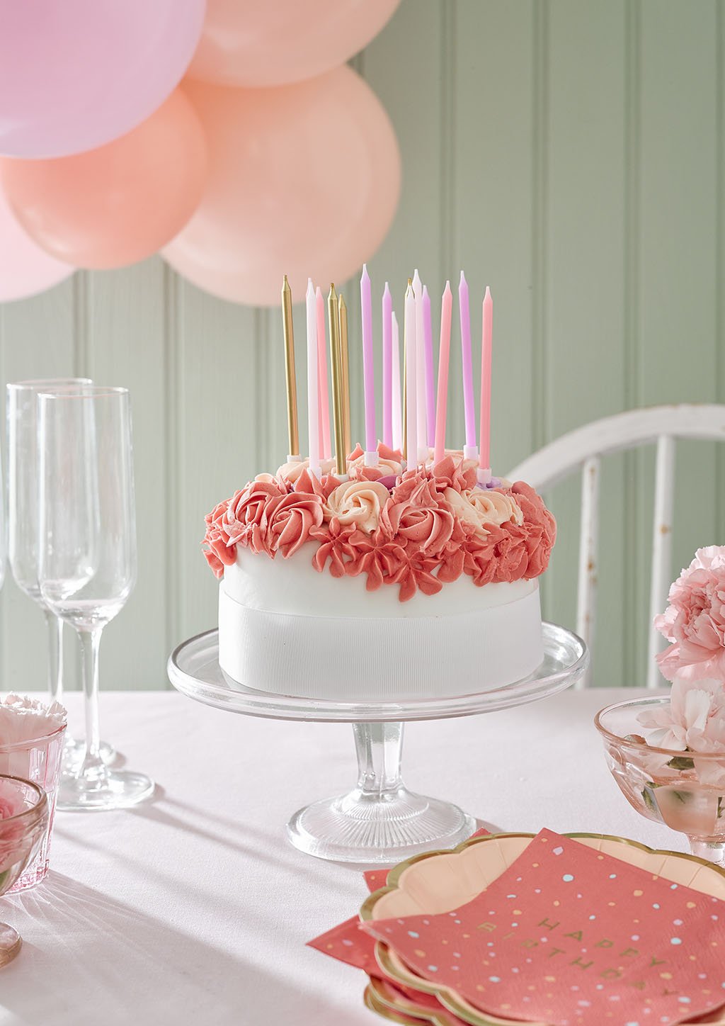 Rose, Pink and Gold Candles